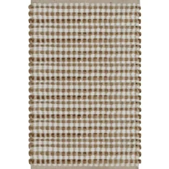 vidaXL Badrumsmattor handvävd jute beige och vit