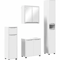 Sale vidaXL Badrumsmöbelset med låda med hylla 4 pcs Konstruerat trä Vit