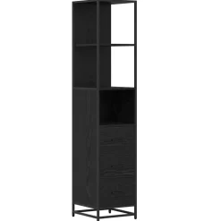 Best vidaXL Badrumsmöbelset 35 x 37,5 x 166 cm Konstruerat trä Svart ek