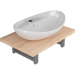 Sale vidaXL Badrumsmöbler 2 delar keramik ek Brun