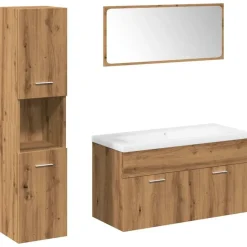 vidaXL Badrumsmöbler set 5 delar konstruerat trä artisan ek