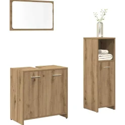 vidaXL Badrumsmöbler set 3 delar artisan ek konstruerat trä