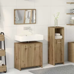 vidaXL Badrumsmöbler set 3 delar artisan ek konstruerat trä