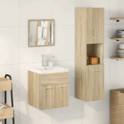 vidaXL Badrumsmöbler set 4 delar sonoma-ek konstruerat trä