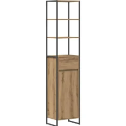 vidaXL Badrumsskåp Artisan Ek 40 x 30 x 180 cm Konstruerat trä
