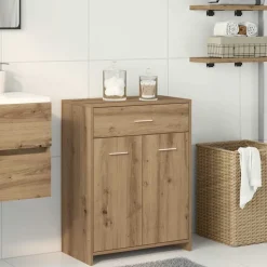 vidaXL Badrumsskåp artisan ek 60x33x80 cm konstruerat trä