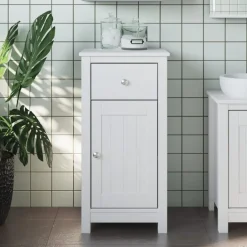 Clearance vidaXL Badrumsskåp BERG 40x34x80 cm massiv furu Vit
