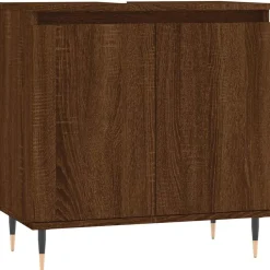 vidaXL Badrumsskåp 58x33x60 cm konstruerat trä brun ek