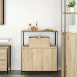 Clearance vidaXL Badrumsskåp med hyllor sonoma-ek 76,5x35x95 cm Sonoma ek