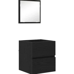 Best vidaXL Badrumsskåp med låda 41 x 38,5 x 45 cm Konstruerat trä Svart ek
