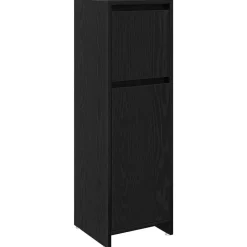 vidaXL Badrumsskåp med låda Svart Ek 30 x 30 x 95 cm Konstruerat trä