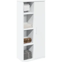 vidaXL Badrumsskåp med rullhållare vit 39x22x90 cm