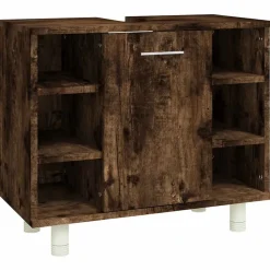 vidaXL Badrumsskåp rökfärgad ek 60x32x53,5 cm konstruerat trä