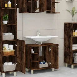 vidaXL Badrumsskåp rökfärgad ek 60x32x53,5 cm konstruerat trä