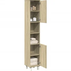 Sale vidaXL Badrumsskåp sonoma-ek 30,5x30x179 cm konstruerat trä Sonoma ek