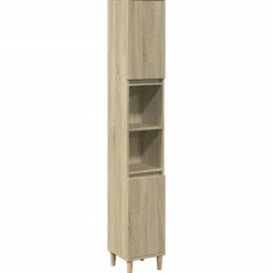 Clearance vidaXL Badrumsskåp sonoma-ek 30x30x190cm konstruerat trä Sonoma ek