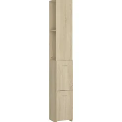 Hot vidaXL Badrumsskåp sonoma-ek 25x26,5x170 cm konstruerat trä Sonoma ek