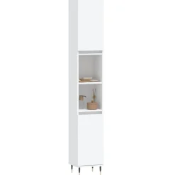 vidaXL Badrumsskåp vit 30x30x190 cm konstruerat trä