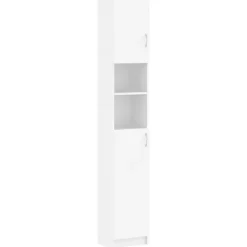 Hot vidaXL Badrumsskåp 32x25,5x190 cm konstruerat trä Vit