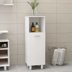 Best vidaXL Badrumsskåp 30x30x95 cm konstruerat trä Vit