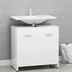 vidaXL Badrumsskåp vit 60x33x61 cm konstruerat trä