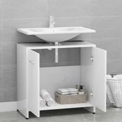 vidaXL Badrumsskåp vit 60x33x61 cm konstruerat trä