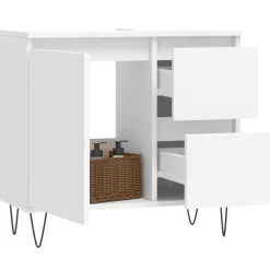 Discount vidaXL Badrumsskåp 65x33x60 cm konstruerat trä Vit