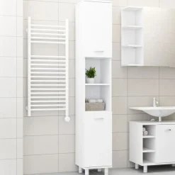 vidaXL Badrumsskåp vit 30x30x179 cm konstruerat trä