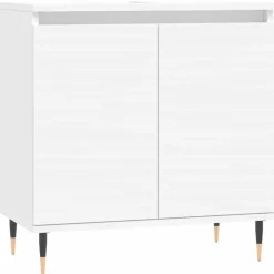 Best vidaXL Badrumsskåp 58x33x60 cm konstruerat trä Vit