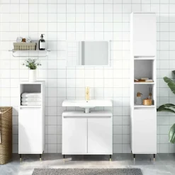Best vidaXL Badrumsskåp 58x33x60 cm konstruerat trä Vit