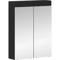 vidaXL Badrumsspegelskåp TULUM Svart 60 x 16,5 x 78 cm Konstruerat trä