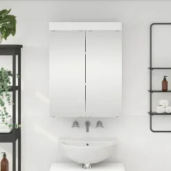Hot vidaXL Badrumsspegelskåp TULUM 60 x 16,5 x 78 cm Konstruerat trä Vit