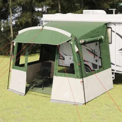 vidaXL Baklucketält för husvagn Rektangulär Grön 352 x 250 x 240 cm