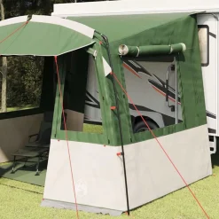 vidaXL Baklucketält för husvagn Rektangulär Grön 352 x 250 x 240 cm