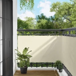 vidaXL Balkong Skärm Kräm 100 x 600 cm Oxford Tyg