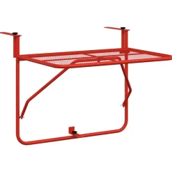 New vidaXL Balkongbord 60x40 cm stål Röd