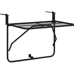 vidaXL Balkongbord svart 60x40 cm stål