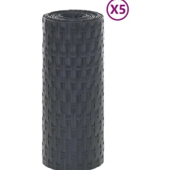 Clearance vidaXL Balkongskärmar 5 st 255x19 cm konstrottning Antracit