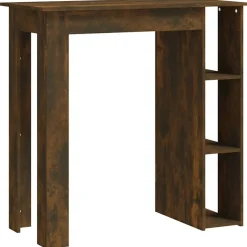 vidaXL Barbord med hylla rökig ek 102x50x103,5 cm konstruerat trä