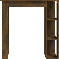vidaXL Barbord med hylla rökig ek 102x50x103,5 cm konstruerat trä