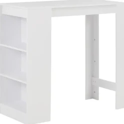 vidaXL Barbord med hylla vit 110x50x103 cm