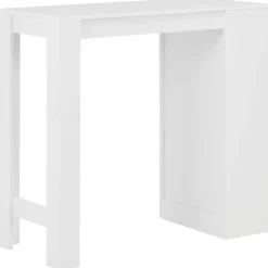 vidaXL Barbord med hylla vit 110x50x103 cm