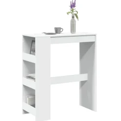 New vidaXL Barbord med ställ 90x40x103,5 cm konstruerat trä Vit