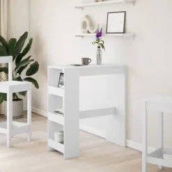 New vidaXL Barbord med ställ 90x40x103,5 cm konstruerat trä Vit
