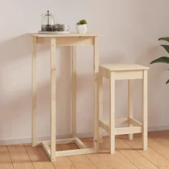 Discount vidaXL Barbord 60x60x110 cm massivt furu Naturfärg