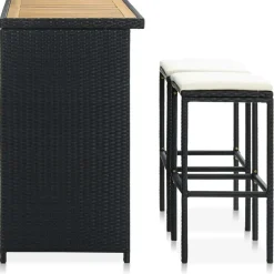 Clearance vidaXL Bargrupp 3 delar konstrotting svart Svart och brun