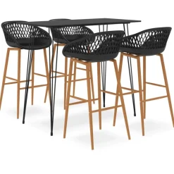 vidaXL Bargrupp 5 delar svart