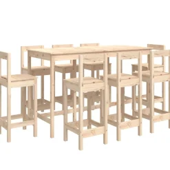 vidaXL Barmöbler 9 delar massiv furu