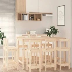 vidaXL Barmöbler 9 delar massiv furu