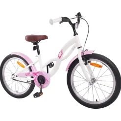vidaXL Barncykel 18 Tum för 5-7 år gamla Vit